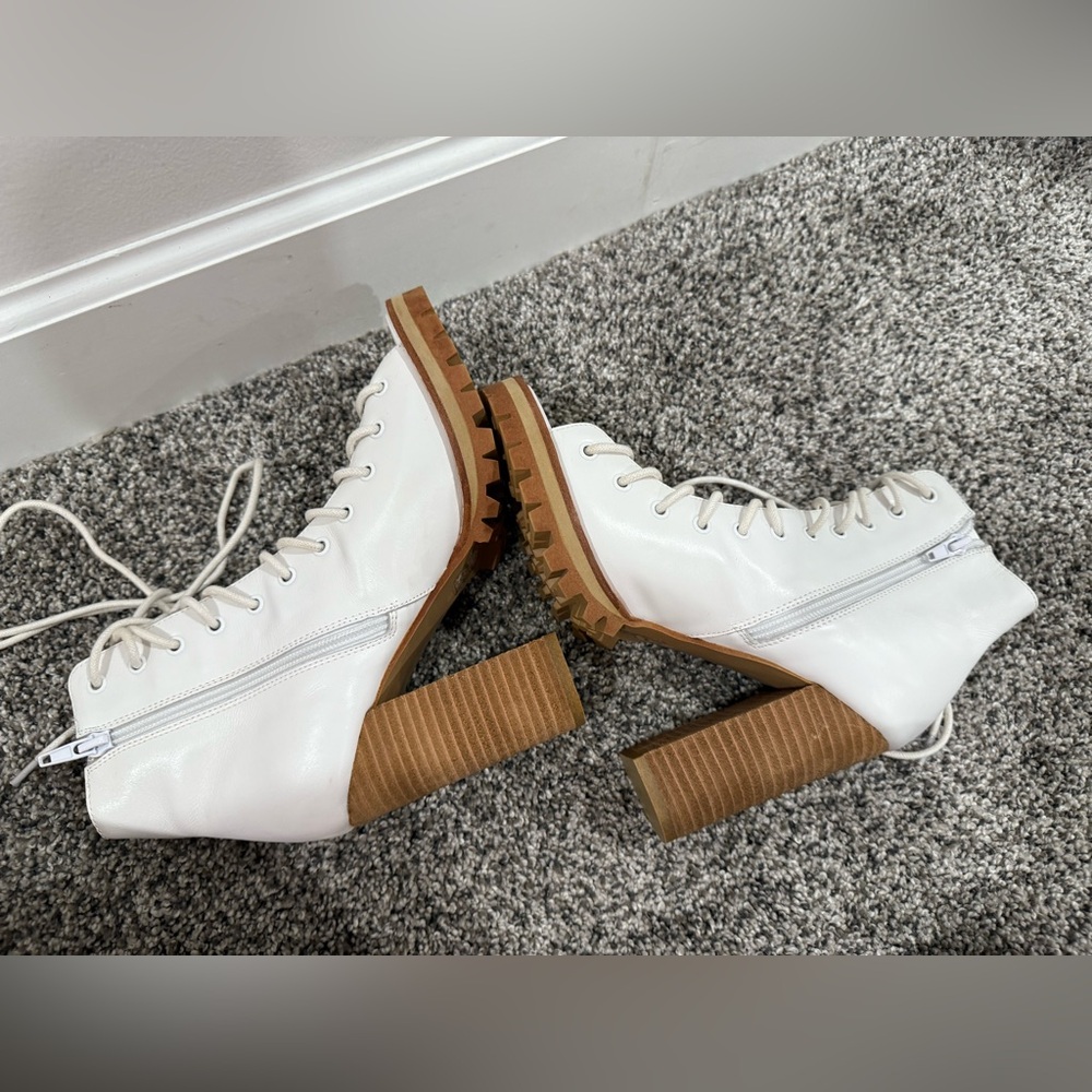 Jeffrey Campbell + Free People Palermo lace up open toe booties. Size 8. - Picture 12 of 15
